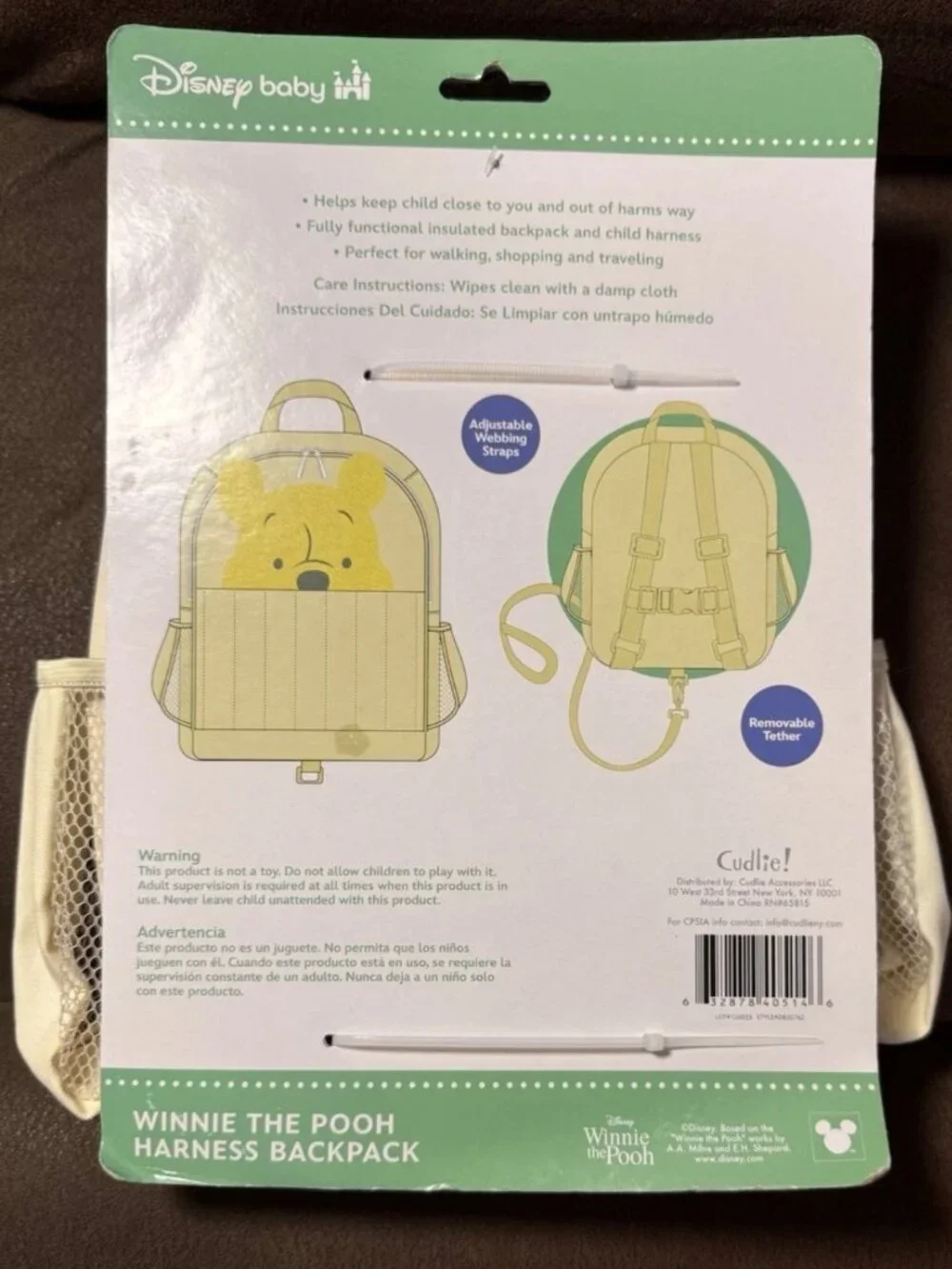 Disney Winnie the Pooh Toddler Insulated Harness Backpack with Removable Tether